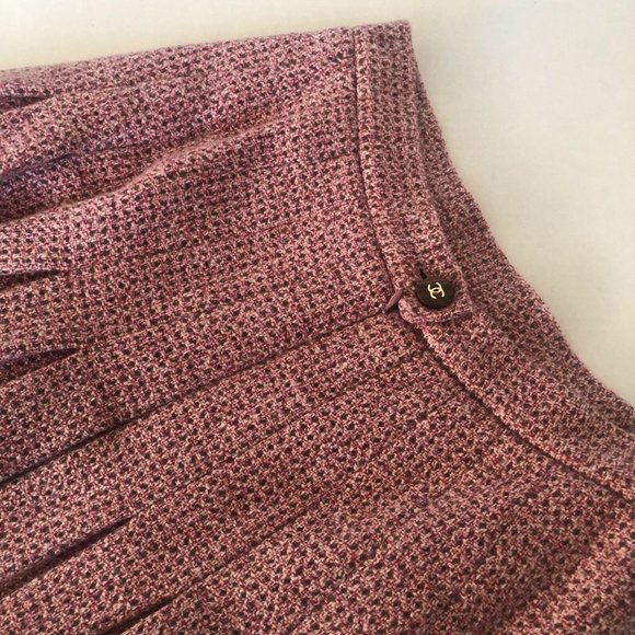 BARBIE Chanel Suit Set Jacket Skirt Cashmere Silk Pink CC - Picture 12 of 12